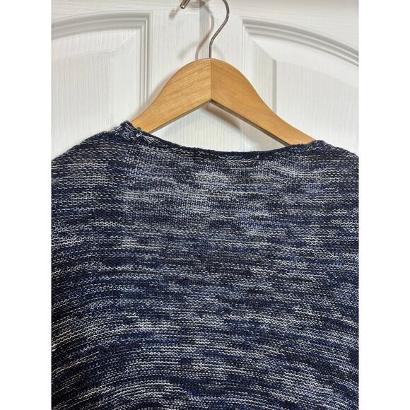 Jolt Women XL Shawl Blue and Navy Lagenlook Fringe Casual Chic - Picture 7 of 8